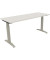 Schreibtisch All in One, manuell höhenverstellbar, 65-85cm (H), 160x60cm (BxT), rechteckig, weiß / silberaluminium