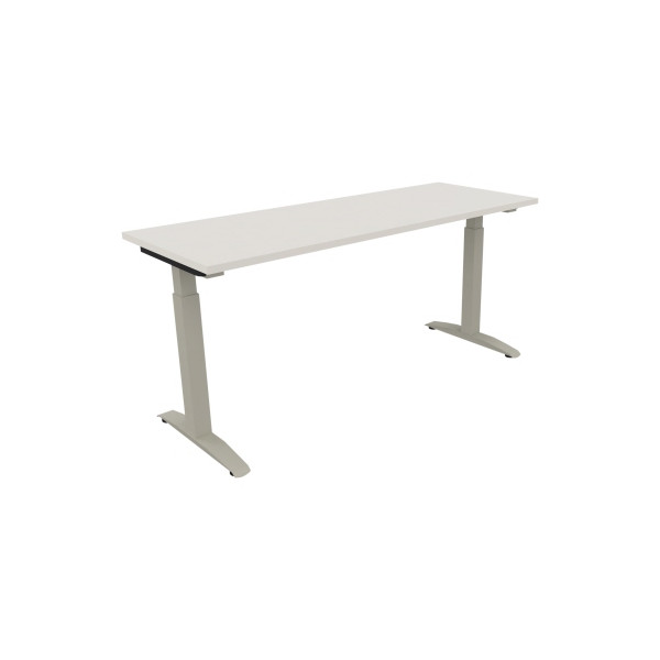 4003969072749 - Schreibtisch All in One 810024801 manuell höhenverstellbar 65-85cm (H) 160x60cm (BxT) rechteckig diamant weiß   silberalumin