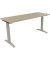 Schreibtisch All in One, manuell höhenverstellbar, 65-85cm (H), 160x60cm (BxT), rechteckig, eiche natur / silberaluminium
