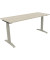 Schreibtisch All in One, manuell höhenverstellbar, 65-85cm (H), 160x60cm (BxT), rechteckig, akazie hell / silberaluminium