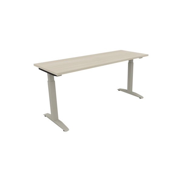 4003969072695 - Schreibtisch All in One 810024872 manuell höhenverstellbar 65-85cm (H) 160x60cm (BxT) rechteckig akazie hell   silberalumini