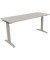 Schreibtisch All in One, manuell höhenverstellbar, 65-85cm (H), 160x60cm (BxT), rechteckig, lichtgrau / silberaluminium