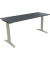 Schreibtisch All in One, manuell höhenverstellbar, 65-85cm (H), 160x60cm (BxT), rechteckig, lavagrau / silberaluminium