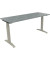 Schreibtisch All in One, manuell höhenverstellbar, 65-85cm (H), 160x60cm (BxT), rechteckig, beton hell / silberaluminium
