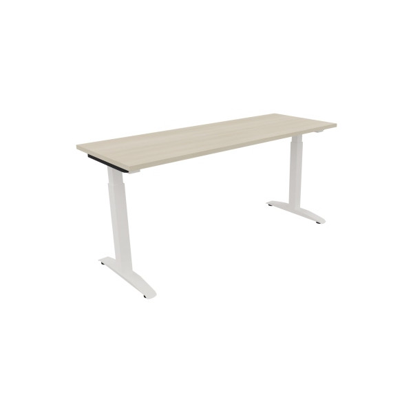 4003969072701 - Schreibtisch All in One 810024972 manuell höhenverstellbar 65-85cm (H) 160x60cm (BxT) rechteckig akazie hell   verkehrsweiß