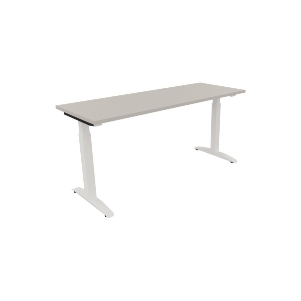 4003969072787 - Schreibtisch All in One 810024981 manuell höhenverstellbar 65-85cm (H) 160x60cm (BxT) rechteckig lichtgrau   verkehrsweiß 4