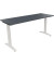 Schreibtisch All in One, manuell höhenverstellbar, 65-85cm (H), 160x60cm (BxT), rechteckig, lavagrau / weiß
