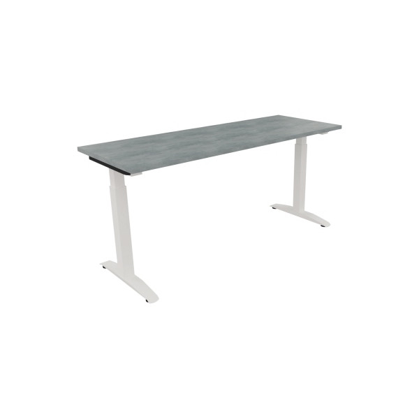 4003969072732 - Schreibtisch All in One 810024983 manuell höhenverstellbar 65-85cm (H) 160x60cm (BxT) rechteckig beton hell   verkehrsweiß 