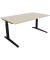 Schreibtisch All in One, manuell höhenverstellbar, 65-85cm (H), 160x70cm (BxT), rechteckig, akazie hell / anthrazit metallic
