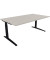 Schreibtisch All in One, manuell höhenverstellbar, 65-85cm (H), 160x70cm (BxT), rechteckig, lichtgrau / anthrazit metallic