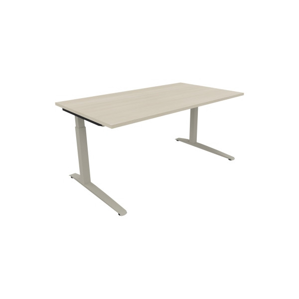 4003969073098 - Schreibtisch All in One 810025172 manuell höhenverstellbar 65-85cm (H) 160x70cm (BxT) rechteckig akazie hell   silberalumini