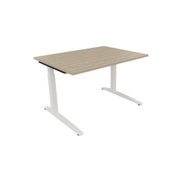 4003969073180 - Schreibtisch All in One 810025271 manuell höhenverstellbar 65-85cm (H) 160x70cm (BxT) rechteckig eiche natur   verkehrsweiß