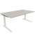 Schreibtisch All in One, manuell höhenverstellbar, 65-85cm (H), 160x70cm (BxT), rechteckig, lichtgrau / weiß