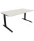 Schreibtisch All in One, manuell höhenverstellbar, 65-85cm (H), 160x90cm (BxT), rechteckig, weiß / anthrazit metallic