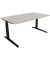 Schreibtisch All in One, manuell höhenverstellbar, 65-85cm (H), 160x90cm (BxT), rechteckig, lichtgrau / anthrazit metallic
