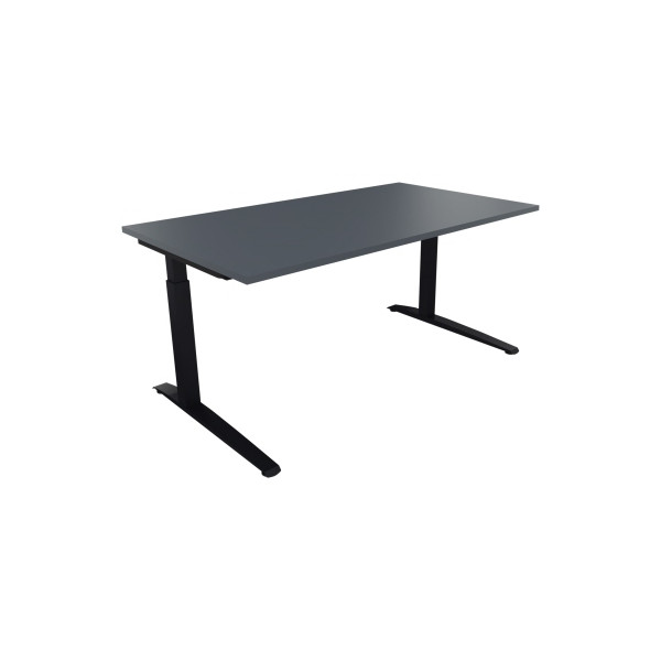 4003969073944 - Schreibtisch All in One 810025382 manuell höhenverstellbar 65-85cm (H) 160x90cm (BxT) rechteckig lavagrau   anthrazit metall