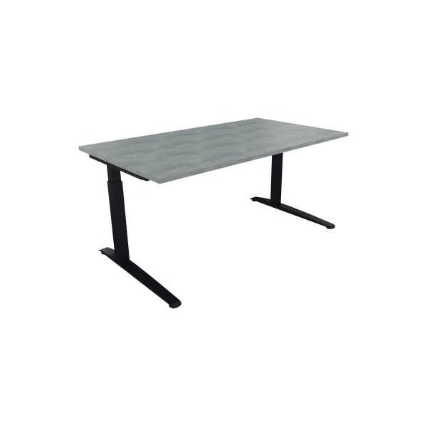 4003969073883 - Schreibtisch All in One 810025383 manuell höhenverstellbar 65-85cm (H) 160x90cm (BxT) rechteckig beton hell   anthrazit meta