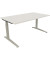 Schreibtisch All in One, manuell höhenverstellbar, 65-85cm (H), 160x90cm (BxT), rechteckig, weiß / silberaluminium