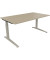 Schreibtisch All in One, manuell höhenverstellbar, 65-85cm (H), 160x90cm (BxT), rechteckig, eiche natur / silberaluminium