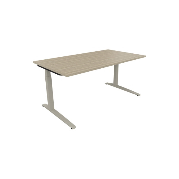 4003969073982 - Schreibtisch All in One 810025471 manuell höhenverstellbar 65-85cm (H) 160x90cm (BxT) rechteckig eiche natur   silberalumini