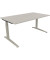 Schreibtisch All in One, manuell höhenverstellbar, 65-85cm (H), 160x90cm (BxT), rechteckig, lichtgrau / silberaluminium
