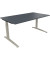 Schreibtisch All in One, manuell höhenverstellbar, 65-85cm (H), 160x90cm (BxT), rechteckig, lavagrau / silberaluminium