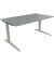 Schreibtisch All in One, manuell höhenverstellbar, 65-85cm (H), 160x90cm (BxT), rechteckig, beton hell / silberaluminium