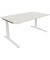 Schreibtisch All in One, manuell höhenverstellbar, 65-85cm (H), 160x90cm (BxT), rechteckig, weiß / weiß