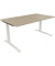 Schreibtisch All in One, manuell höhenverstellbar, 65-85cm (H), 160x90cm (BxT), rechteckig, eiche natur / weiß