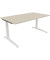 Schreibtisch All in One, manuell höhenverstellbar, 65-85cm (H), 160x90cm (BxT), rechteckig, akazie hell / weiß