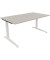 Schreibtisch All in One, manuell höhenverstellbar, 65-85cm (H), 160x90cm (BxT), rechteckig, lichtgrau / weiß