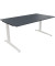 Schreibtisch All in One, manuell höhenverstellbar, 65-85cm (H), 160x90cm (BxT), rechteckig, lavagrau / weiß