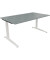Schreibtisch All in One, manuell höhenverstellbar, 65-85cm (H), 160x90cm (BxT), rechteckig, beton hell / weiß