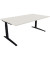 Schreibtisch All in One, manuell höhenverstellbar, 65-85cm (H), 180x100cm (BxT), rechteckig, weiß / anthrazit metallic