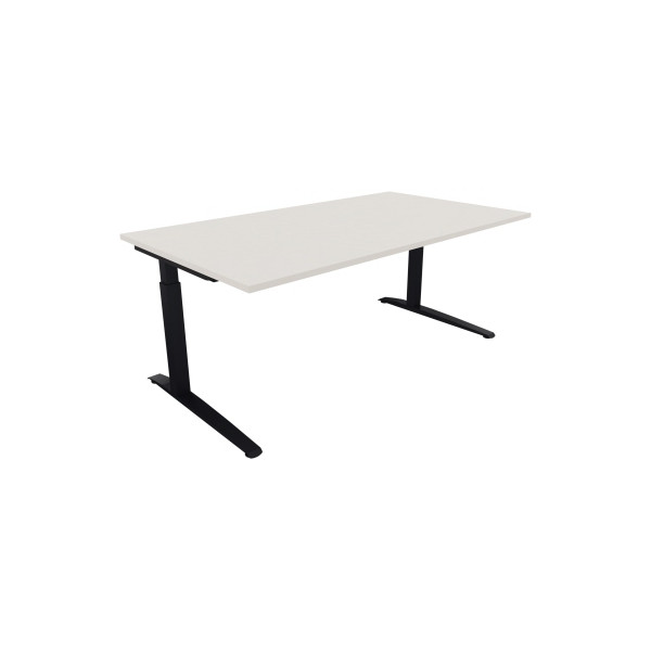 4003969073906 - Schreibtisch All in One 810025601 manuell höhenverstellbar 65-85cm (H) 180x100cm (BxT) rechteckig weiß   anthrazitmetallic 