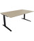 Schreibtisch All in One, manuell höhenverstellbar, 65-85cm (H), 180x100cm (BxT), rechteckig, eiche natur / anthrazit metallic