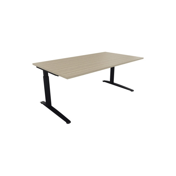 4003969073586 - Schreibtisch All in One 810025671 manuell höhenverstellbar 65-85cm (H) 180x100cm (BxT) rechteckig eiche natur   anthrazitmet