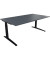 Schreibtisch All in One, manuell höhenverstellbar, 65-85cm (H), 180x100cm (BxT), rechteckig, lavagrau / anthrazit metallic