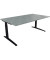 Schreibtisch All in One, manuell höhenverstellbar, 65-85cm (H), 180x100cm (BxT), rechteckig, beton hell / anthrazit metallic