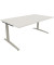 Schreibtisch All in One, manuell höhenverstellbar, 65-85cm (H), 180x100cm (BxT), rechteckig, weiß / silberaluminium