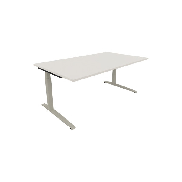 4003969073609 - Schreibtisch All in One 810025701 manuell höhenverstellbar 65-85cm (H) 180x100cm (BxT) rechteckig weiß   silberaluminium 40