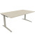 Schreibtisch All in One, manuell höhenverstellbar, 65-85cm (H), 180x100cm (BxT), rechteckig, akazie hell / silberaluminium