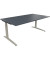 Schreibtisch All in One, manuell höhenverstellbar, 65-85cm (H), 180x100cm (BxT), rechteckig, lavagrau / silberaluminium