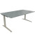 Schreibtisch All in One, manuell höhenverstellbar, 65-85cm (H), 180x100cm (BxT), rechteckig, beton hell / silberaluminium