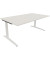 Schreibtisch All in One, manuell höhenverstellbar, 65-85cm (H), 180x100cm (BxT), rechteckig, weiß / weiß