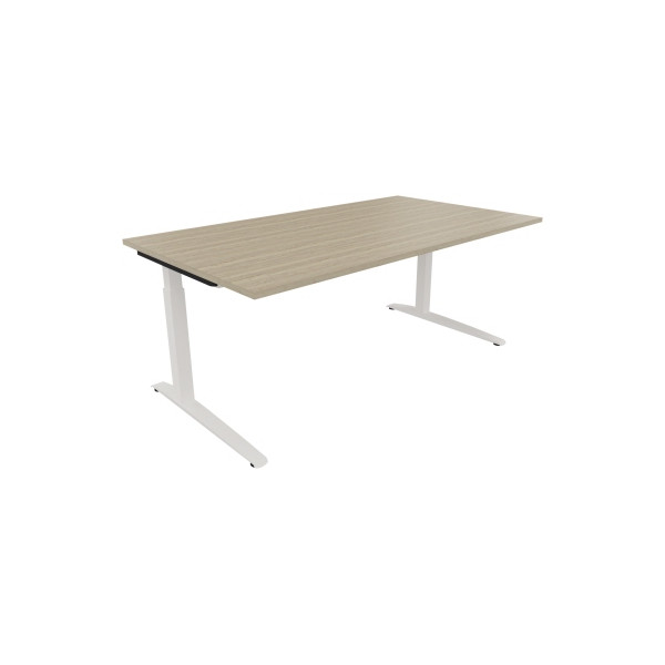 4003969073579 - Schreibtisch All in One 810025871 manuell höhenverstellbar 65-85cm (H) 180x100cm (BxT) rechteckig eiche natur   weiß 400396