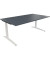 Schreibtisch All in One, manuell höhenverstellbar, 65-85cm (H), 180x100cm (BxT), rechteckig, lavagrau / weiß