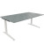 Schreibtisch All in One, manuell höhenverstellbar, 65-85cm (H), 180x100cm (BxT), rechteckig, beton hell / weiß
