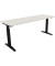 Schreibtisch All in One, manuell höhenverstellbar, 65-85cm (H), 180x60cm (BxT), rechteckig, weiß / anthrazit metallic