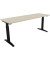Schreibtisch All in One, manuell höhenverstellbar, 65-85cm (H), 180x60cm (BxT), rechteckig, akazie hell / anthrazit metallic